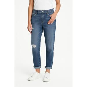 GAP Blue Distressed Denim High Waisted Rolled Cuffs Boyfriend Jeans 10/30R